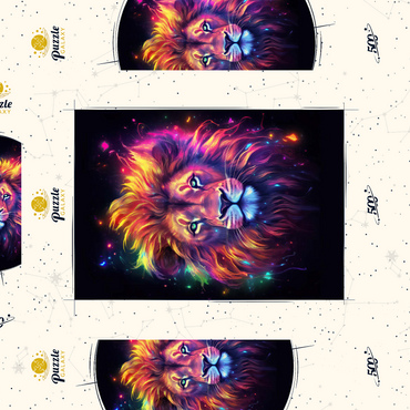 Darstellung des Puzzle Motivs Vibrant Cosmic Lion 500 Puzzle Schachtel 3D Modell