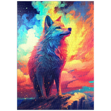 Darstellung des Puzzle Motivs puzzleplate Ethereal Wolf 1000 Puzzle