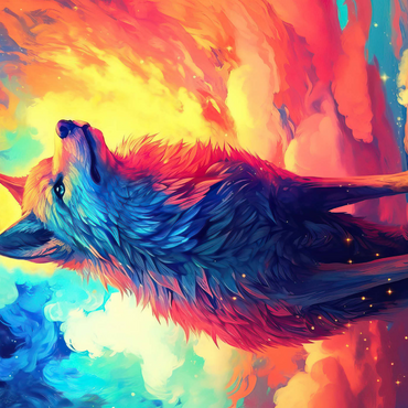 Darstellung des Puzzle Motivs Ethereal Wolf 1000 Puzzle 3D Modell