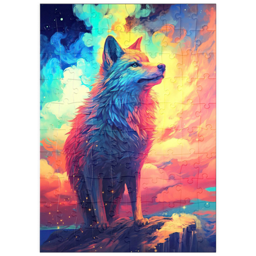 Darstellung des Puzzle Motivs puzzleplate Ethereal Wolf 100 Puzzle