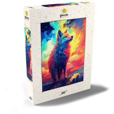 Darstellung des Puzzle Motivs Ethereal Wolf 500 Puzzle Schachtel Ansicht2