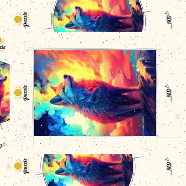 Darstellung des Puzzle Motivs Ethereal Wolf 500 Puzzle Schachtel 3D Modell