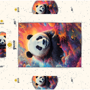 Darstellung des Puzzle Motivs Celestial Panda 100 Puzzle Schachtel 3D Modell