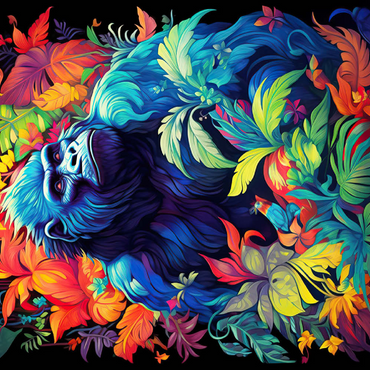 Darstellung des Puzzle Motivs Majestic Gorilla 100 Puzzle 3D Modell