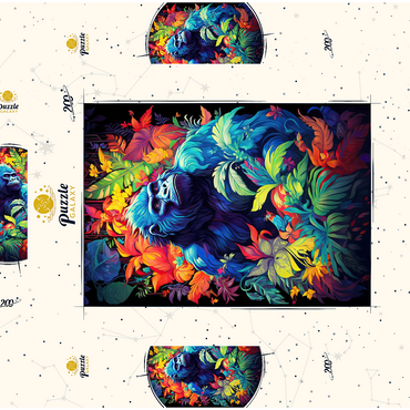 Darstellung des Puzzle Motivs Majestic Gorilla 200 Puzzle Schachtel 3D Modell