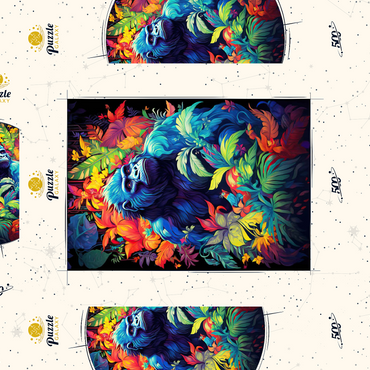 Darstellung des Puzzle Motivs Majestic Gorilla 500 Puzzle Schachtel 3D Modell
