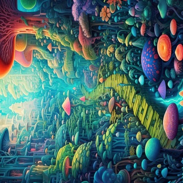 Darstellung des Puzzle Motivs Enchanted Mushroom Forest 1000 Puzzle 3D Modell