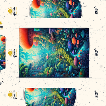 Darstellung des Puzzle Motivs Enchanted Mushroom Forest 1000 Puzzle Schachtel 3D Modell