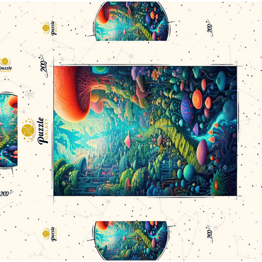 Darstellung des Puzzle Motivs Enchanted Mushroom Forest 200 Puzzle Schachtel 3D Modell