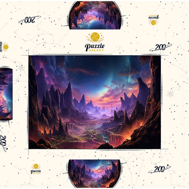 Darstellung des Puzzle Motivs Alien Landscape 200 Puzzle Schachtel 3D Modell