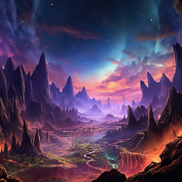 Darstellung des Puzzle Motivs Alien Landscape 500 Puzzle 3D Modell