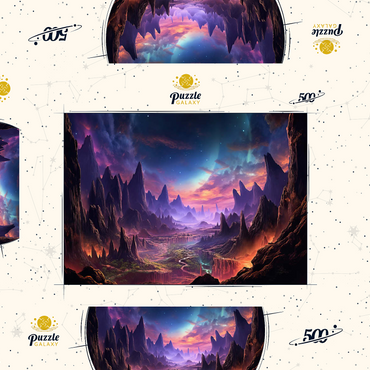 Darstellung des Puzzle Motivs Alien Landscape 500 Puzzle Schachtel 3D Modell