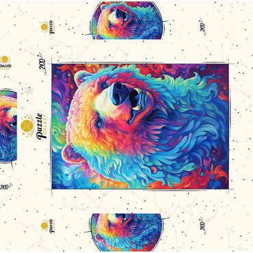 Darstellung des Puzzle Motivs Vibrant Grizzly Bear 200 Puzzle Schachtel 3D Modell