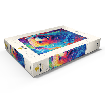 Darstellung des Puzzle Motivs Vibrant Grizzly Bear 500 Puzzle Schachtel Ansicht1