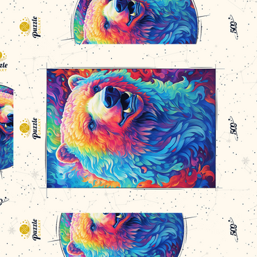 Darstellung des Puzzle Motivs Vibrant Grizzly Bear 500 Puzzle Schachtel 3D Modell