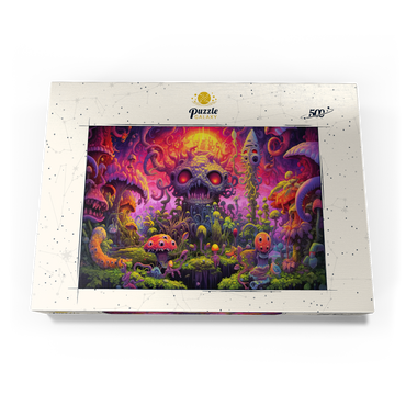 Darstellung des Puzzle Motivs Surreal Fantasy Mushroom World 500 Puzzle Schachtel Ansicht3