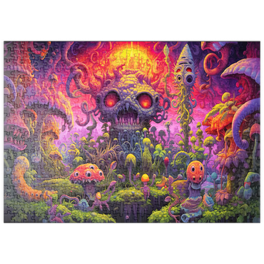 Darstellung des Puzzle Motivs puzzleplate Surreal Fantasy Mushroom World 500 Puzzle