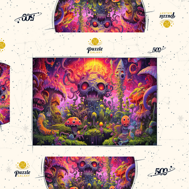 Darstellung des Puzzle Motivs Surreal Fantasy Mushroom World 500 Puzzle Schachtel 3D Modell