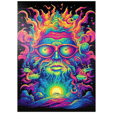 Darstellung des Puzzle Motivs puzzleplate Psychedelic Cosmic Guru 1000 Puzzle