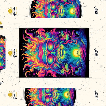 Darstellung des Puzzle Motivs Psychedelic Cosmic Guru 1000 Puzzle Schachtel 3D Modell