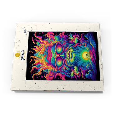 Darstellung des Puzzle Motivs Psychedelic Cosmic Guru 100 Puzzle Schachtel Ansicht3