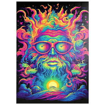Darstellung des Puzzle Motivs puzzleplate Psychedelic Cosmic Guru 100 Puzzle