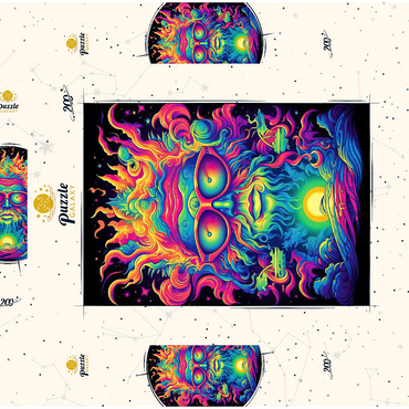 Darstellung des Puzzle Motivs Psychedelic Cosmic Guru 200 Puzzle Schachtel 3D Modell