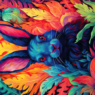 Darstellung des Puzzle Motivs Vibrant Rabbit in Psychedelic Jungle 100 Puzzle 3D Modell