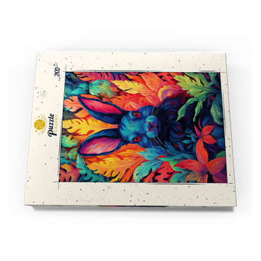 Darstellung des Puzzle Motivs Vibrant Rabbit in Psychedelic Jungle 200 Puzzle Schachtel Ansicht3