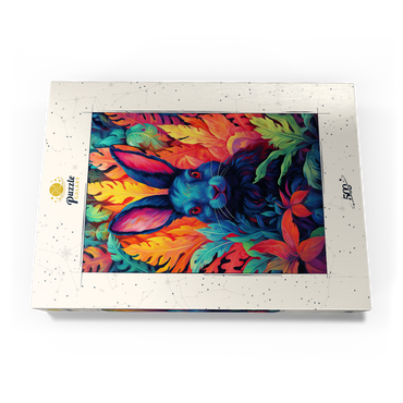 Darstellung des Puzzle Motivs Vibrant Rabbit in Psychedelic Jungle 500 Puzzle Schachtel Ansicht3