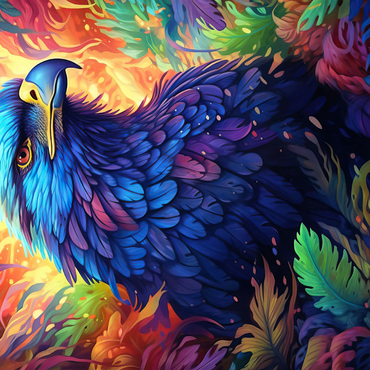 Darstellung des Puzzle Motivs Majestic Blue Eagle in a Vibrant Fantasy Jungle 1000 Puzzle 3D Modell