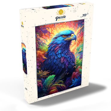 Darstellung des Puzzle Motivs Majestic Blue Eagle in a Vibrant Fantasy Jungle 200 Puzzle Schachtel Ansicht2