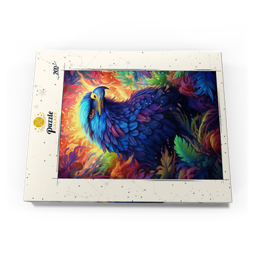 Darstellung des Puzzle Motivs Majestic Blue Eagle in a Vibrant Fantasy Jungle 200 Puzzle Schachtel Ansicht3