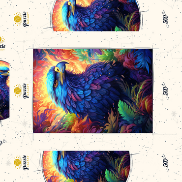 Darstellung des Puzzle Motivs Majestic Blue Eagle in a Vibrant Fantasy Jungle 500 Puzzle Schachtel 3D Modell