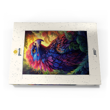 Darstellung des Puzzle Motivs Vibrant Fantasy Eagle with Multicolored Feathers 1000 Puzzle Schachtel Ansicht3