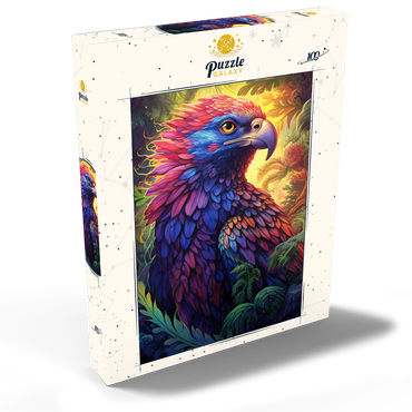Darstellung des Puzzle Motivs Vibrant Fantasy Eagle with Multicolored Feathers 100 Puzzle Schachtel Ansicht2