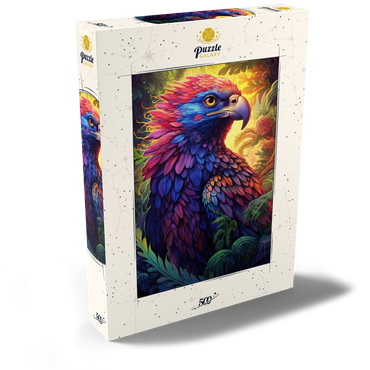 Darstellung des Puzzle Motivs Vibrant Fantasy Eagle with Multicolored Feathers 500 Puzzle Schachtel Ansicht2