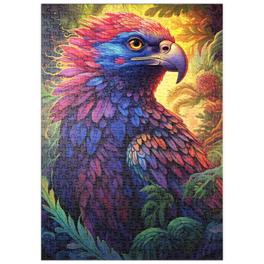 Darstellung des Puzzle Motivs puzzleplate Vibrant Fantasy Eagle with Multicolored Feathers 500 Puzzle