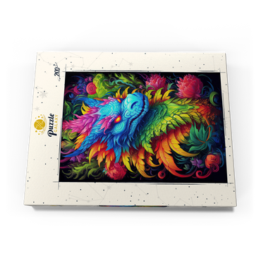 Darstellung des Puzzle Motivs Vibrant Fantasy Dragon with Lush Foliage 200 Puzzle Schachtel Ansicht3