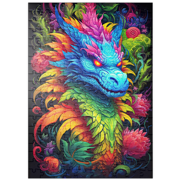 Darstellung des Puzzle Motivs puzzleplate Vibrant Fantasy Dragon with Lush Foliage 200 Puzzle