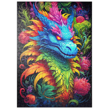Darstellung des Puzzle Motivs puzzleplate Vibrant Fantasy Dragon with Lush Foliage 500 Puzzle