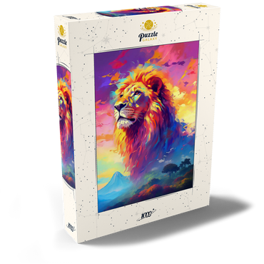 Darstellung des Puzzle Motivs Majestic Lion with Vibrant Sky 1000 Puzzle Schachtel Ansicht2