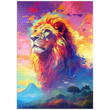 Darstellung des Puzzle Motivs puzzleplate Majestic Lion with Vibrant Sky 1000 Puzzle