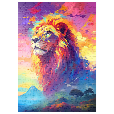 Darstellung des Puzzle Motivs puzzleplate Majestic Lion with Vibrant Sky 200 Puzzle