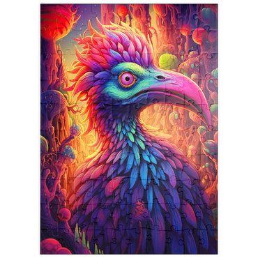 Darstellung des Puzzle Motivs puzzleplate Exotic Bird in a Fantasy World 100 Puzzle