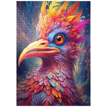 Darstellung des Puzzle Motivs puzzleplate Majestic Fantasy Bird with Vivid Feathers 1000 Puzzle