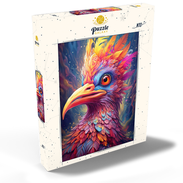 Darstellung des Puzzle Motivs Majestic Fantasy Bird with Vivid Feathers 100 Puzzle Schachtel Ansicht2