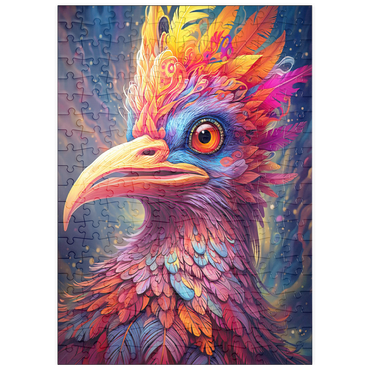 Darstellung des Puzzle Motivs puzzleplate Majestic Fantasy Bird with Vivid Feathers 200 Puzzle