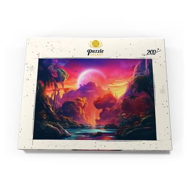 Darstellung des Puzzle Motivs Fantasy Tropical Paradise with a Majestic Alien Moon 200 Puzzle Schachtel Ansicht3