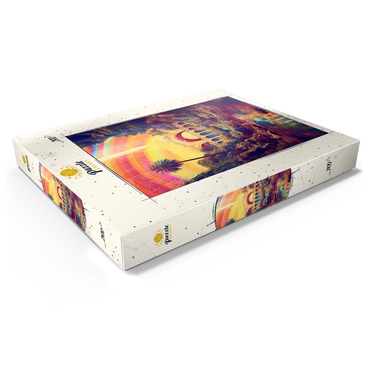 Darstellung des Puzzle Motivs Enchanted Jungle Bridge with Radiant Rainbow Sky 200 Puzzle Schachtel Ansicht1